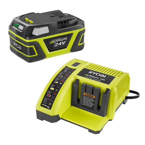 24v ryobi edger battery ion charger compact included cordless lithium min